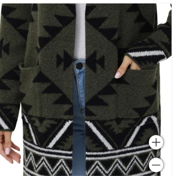 FRYE Green Jacquard Patterned Cardigan Sweater Women’s XXL NWT NEW - Picture 3 of 14